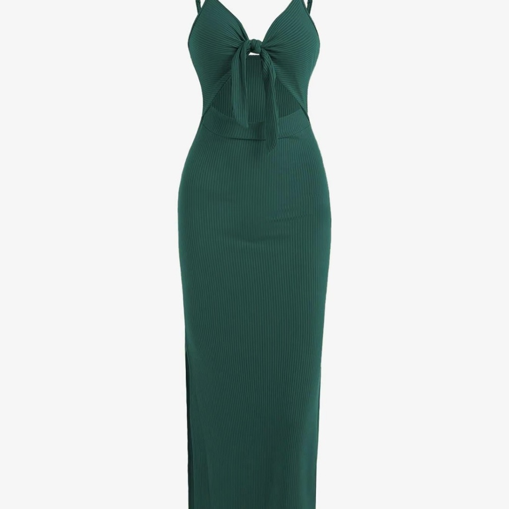 Green Cut Out Maxi Dress